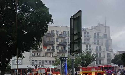 Požiar hotela Eden - pohľad z ulice na vyhorenú fasádu