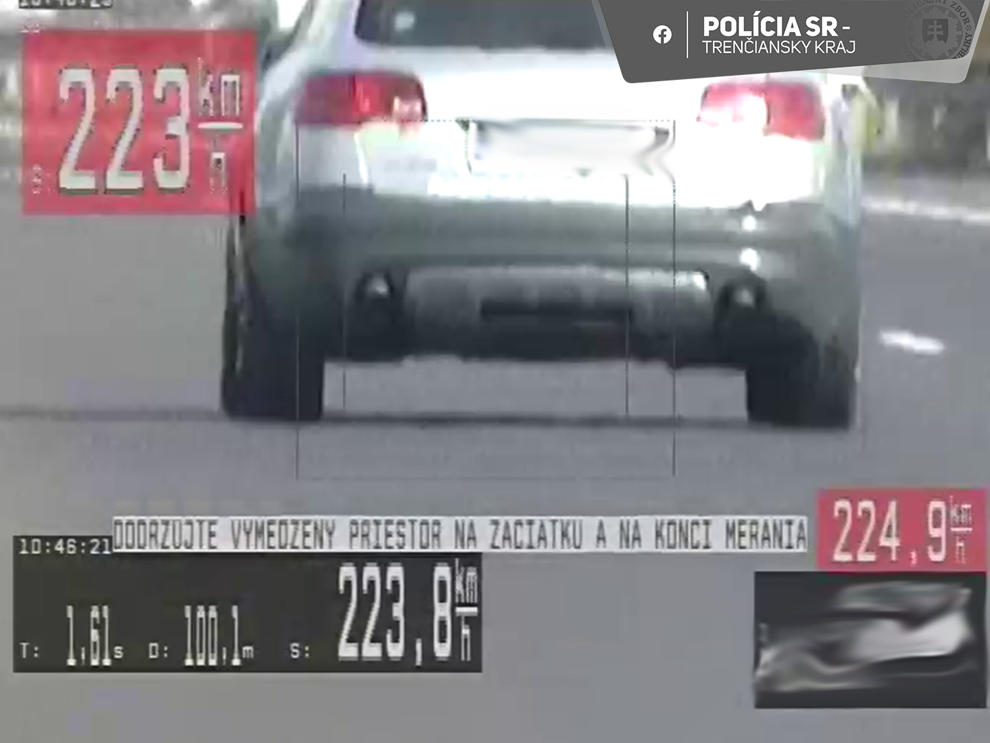 Rekordná rýchlosť na D1 - 223 km/h