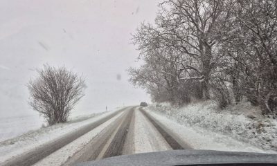 Zasnežená cesta Vrbové Krajné