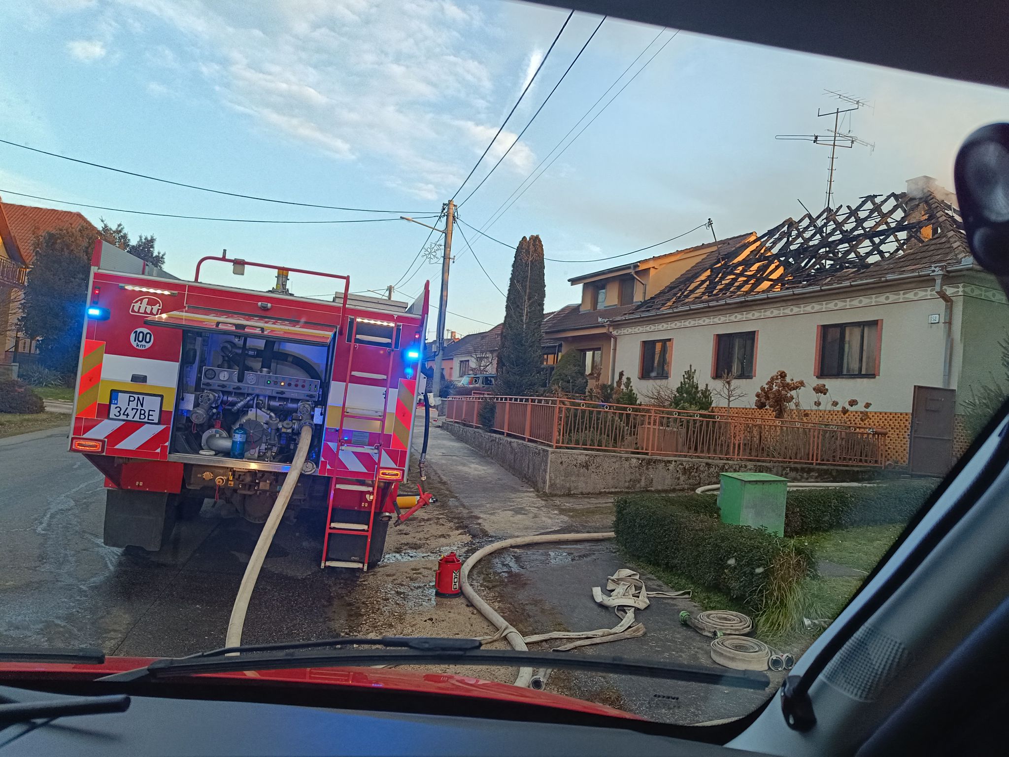 Požiar rodinného domu Trebatice