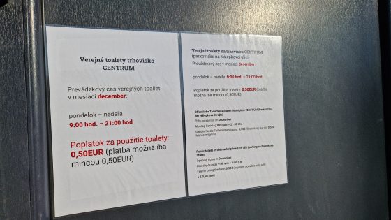 Toaletný WC Kontajner parkovisko trhovisko Nálepkova - poriadok